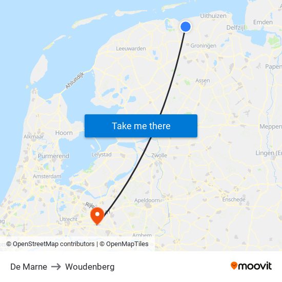 De Marne to Woudenberg map