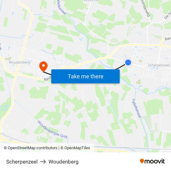 Scherpenzeel to Woudenberg map