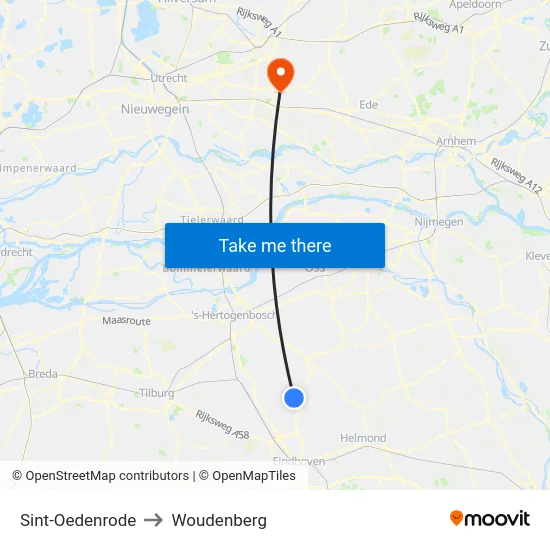 Sint-Oedenrode to Woudenberg map