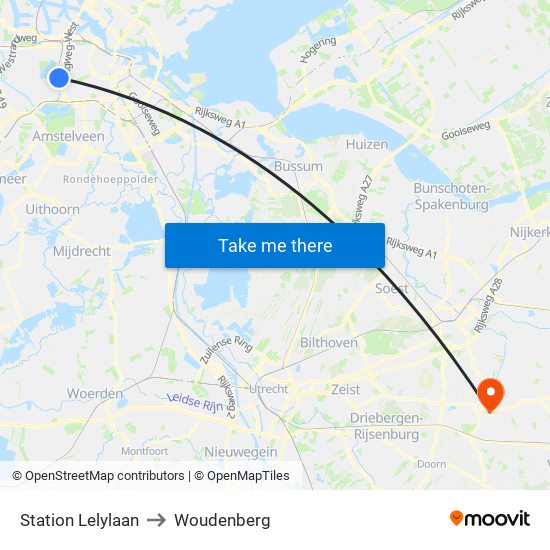 Station Lelylaan to Woudenberg map