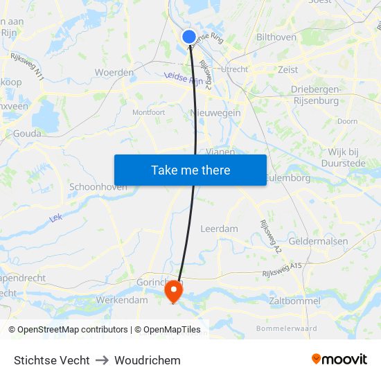 Stichtse Vecht to Woudrichem map