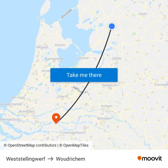 Weststellingwerf to Woudrichem map