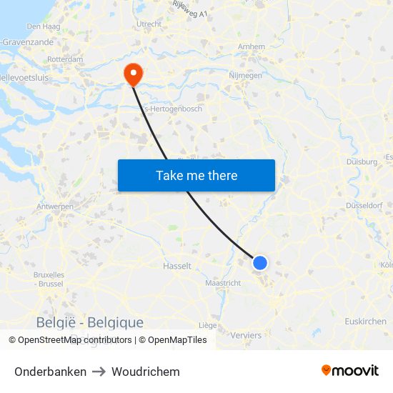 Onderbanken to Woudrichem map