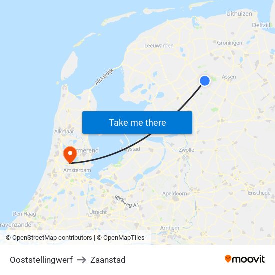 Ooststellingwerf to Zaanstad map