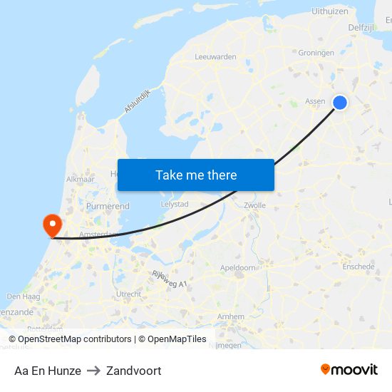 Aa En Hunze to Zandvoort map