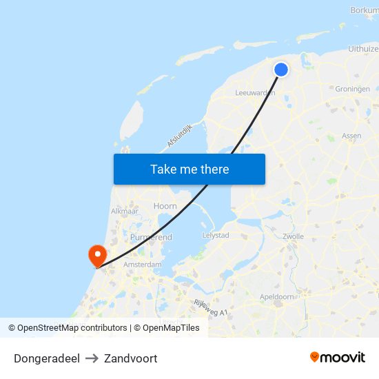 Dongeradeel to Zandvoort map