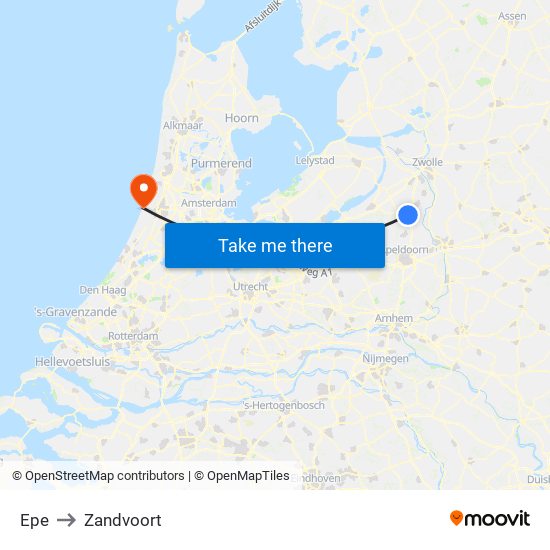 Epe to Zandvoort map