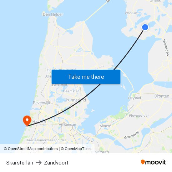 Skarsterlân to Zandvoort map