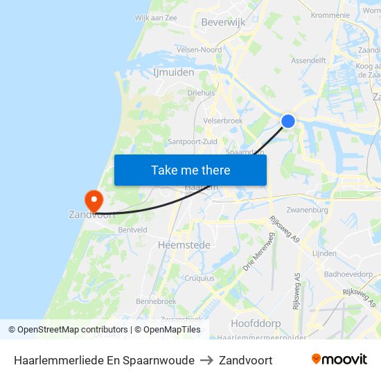 Haarlemmerliede En Spaarnwoude to Zandvoort map