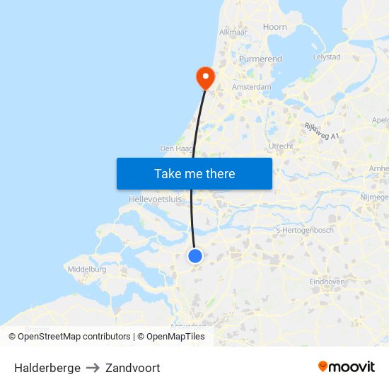 Halderberge to Zandvoort map