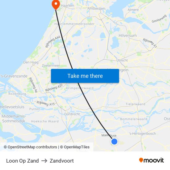 Loon Op Zand to Zandvoort map