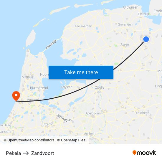 Pekela to Zandvoort map