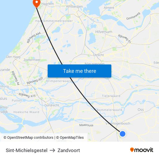 Sint-Michielsgestel to Zandvoort map