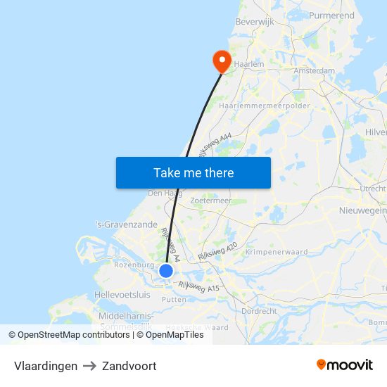 Vlaardingen to Zandvoort map