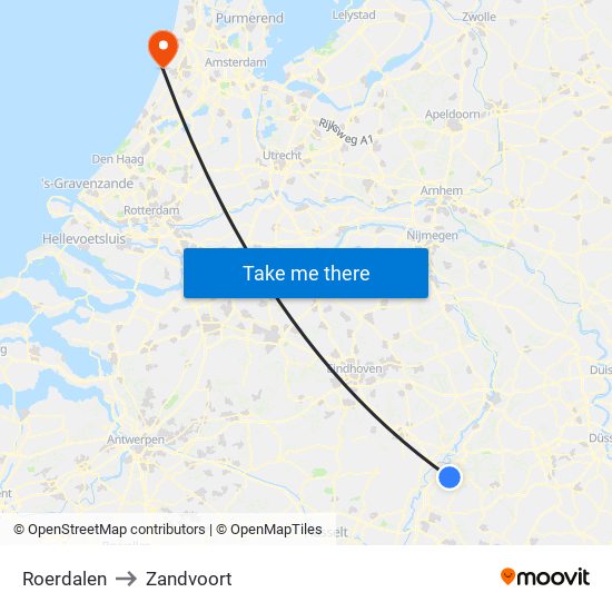 Roerdalen to Zandvoort map