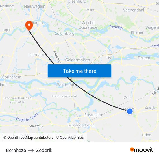 Bernheze to Zederik map