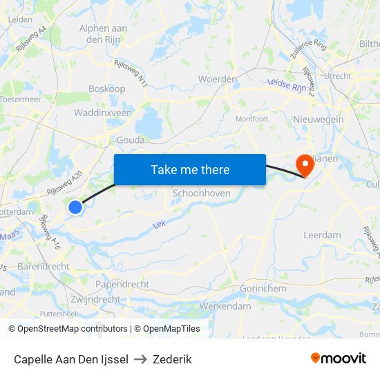 Capelle Aan Den Ijssel to Zederik map