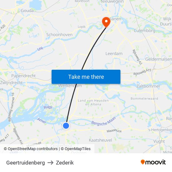Geertruidenberg to Zederik map