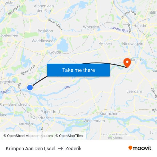 Krimpen Aan Den Ijssel to Zederik map