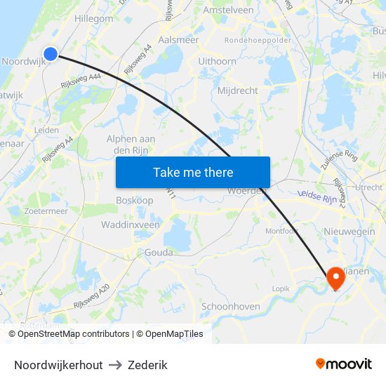 Noordwijkerhout to Zederik map