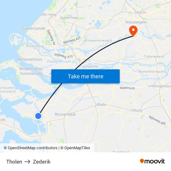 Tholen to Zederik map