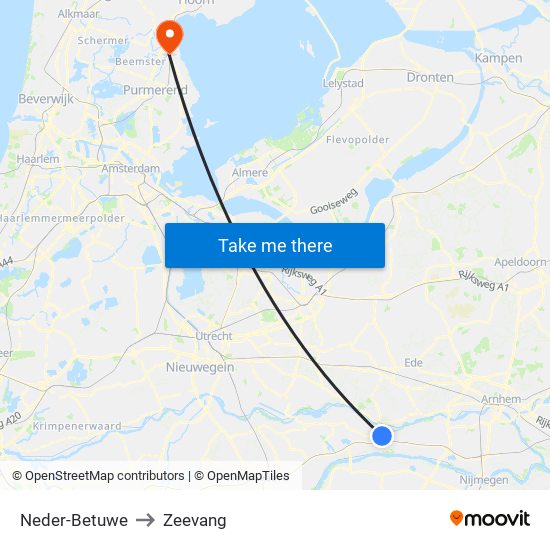 Neder-Betuwe to Zeevang map