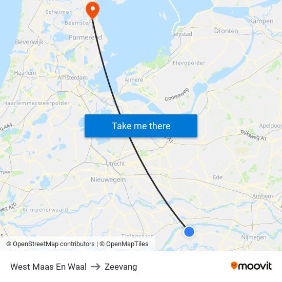 West Maas En Waal to Zeevang map