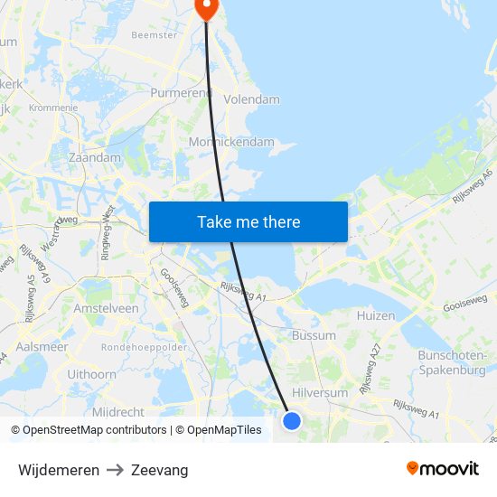 Wijdemeren to Zeevang map