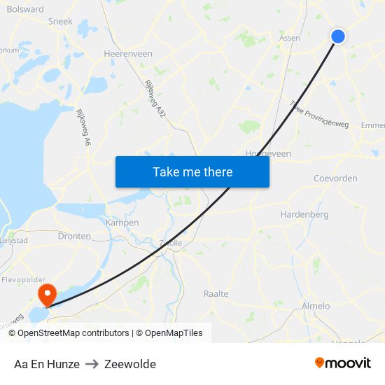 Aa En Hunze to Zeewolde map