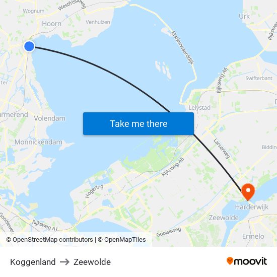 Koggenland to Zeewolde map