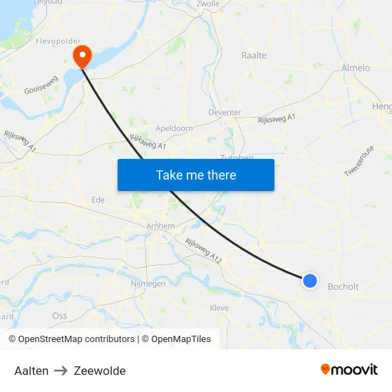 Aalten to Zeewolde map