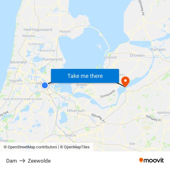 Dam to Zeewolde map