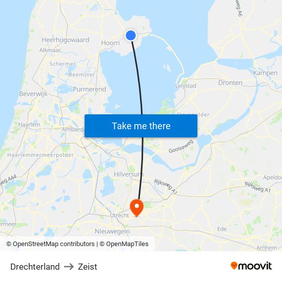 Drechterland to Zeist map