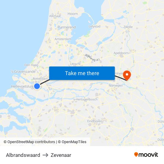 Albrandswaard to Zevenaar map