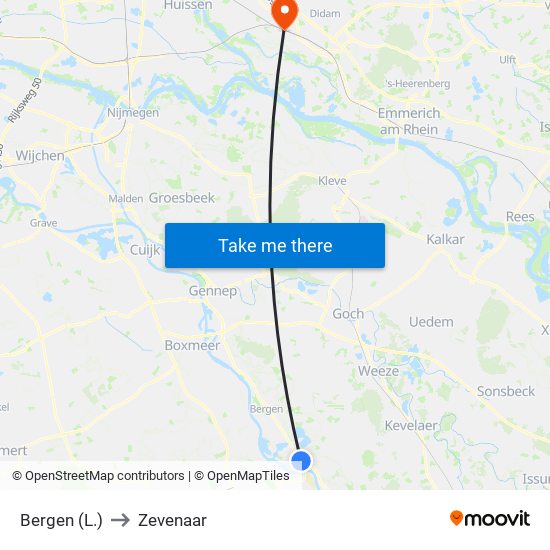 Bergen (L.) to Zevenaar map