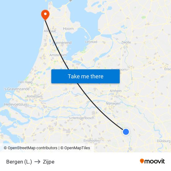 Bergen (L.) to Zijpe map