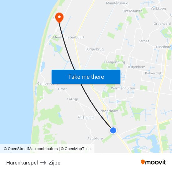 Harenkarspel to Zijpe map
