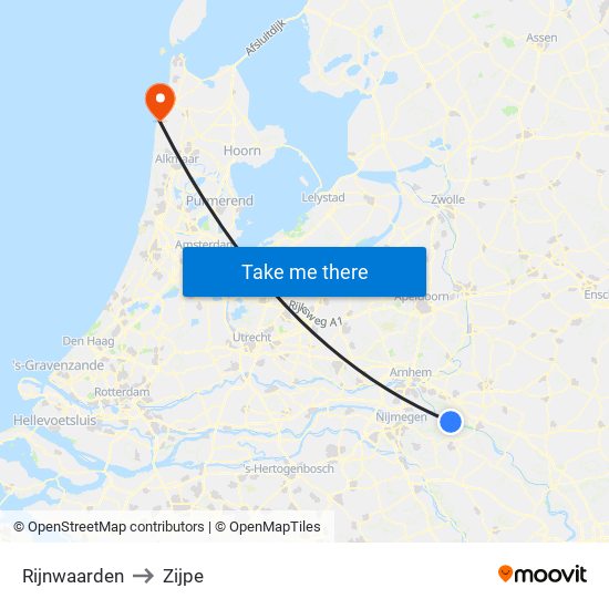 Rijnwaarden to Zijpe map