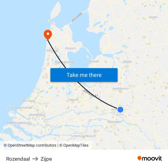 Rozendaal to Zijpe map