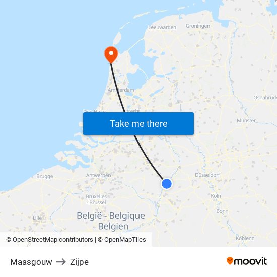 Maasgouw to Zijpe map