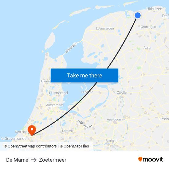 De Marne to Zoetermeer map