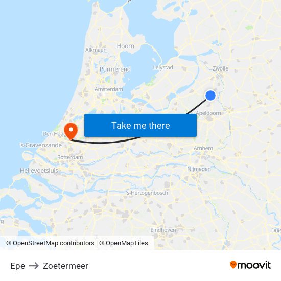 Epe to Zoetermeer map