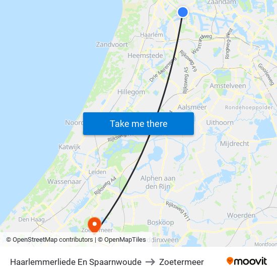 Haarlemmerliede En Spaarnwoude to Zoetermeer map