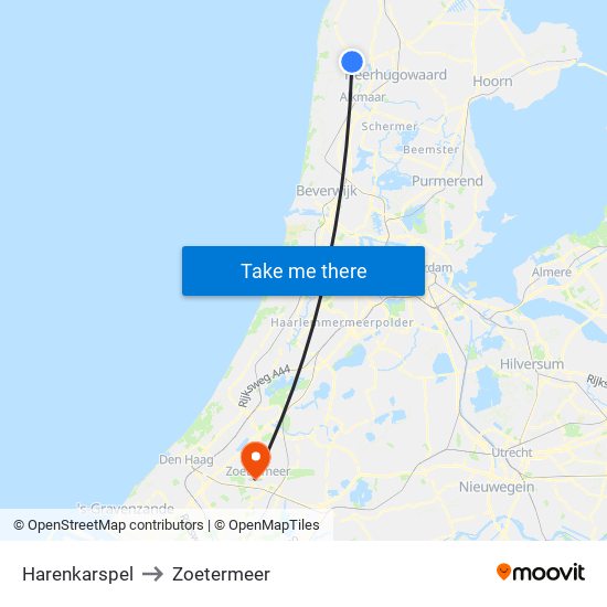 Harenkarspel to Zoetermeer map