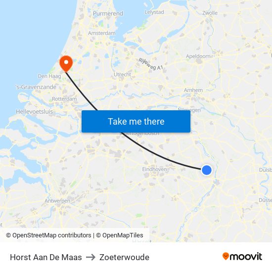 Horst Aan De Maas to Zoeterwoude map