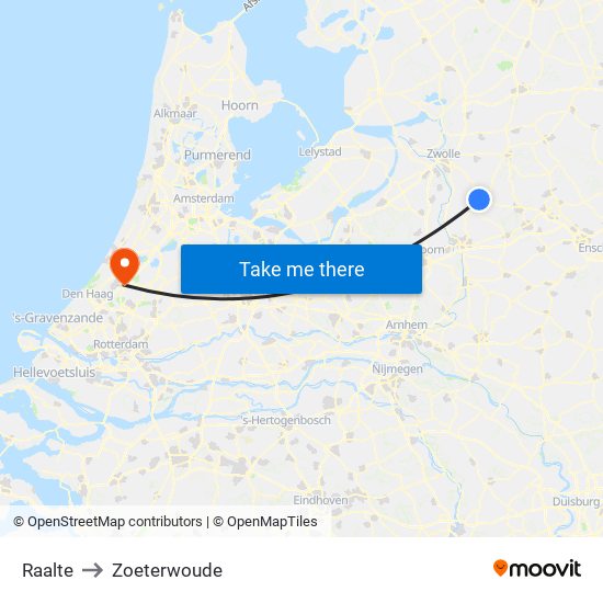 Raalte to Zoeterwoude map