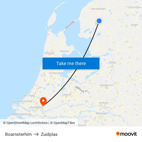 Boarnsterhim to Zuidplas map