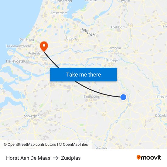 Horst Aan De Maas to Zuidplas map