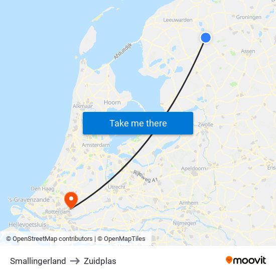 Smallingerland to Zuidplas map