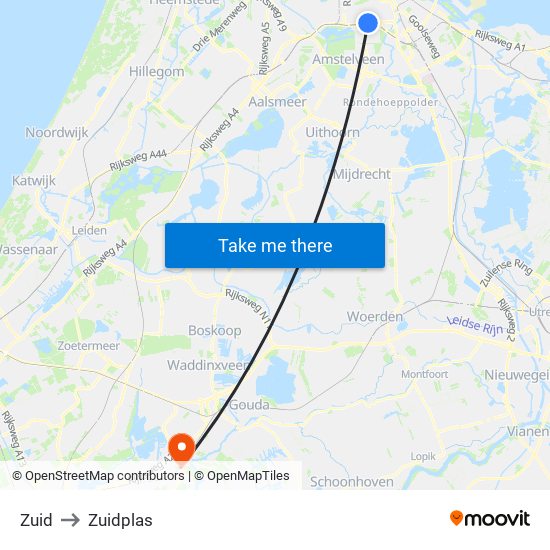 Zuid to Zuidplas map